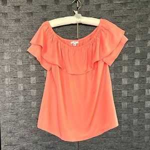 Halston Heritage Coral Off-Shoulder Blouse - Size M